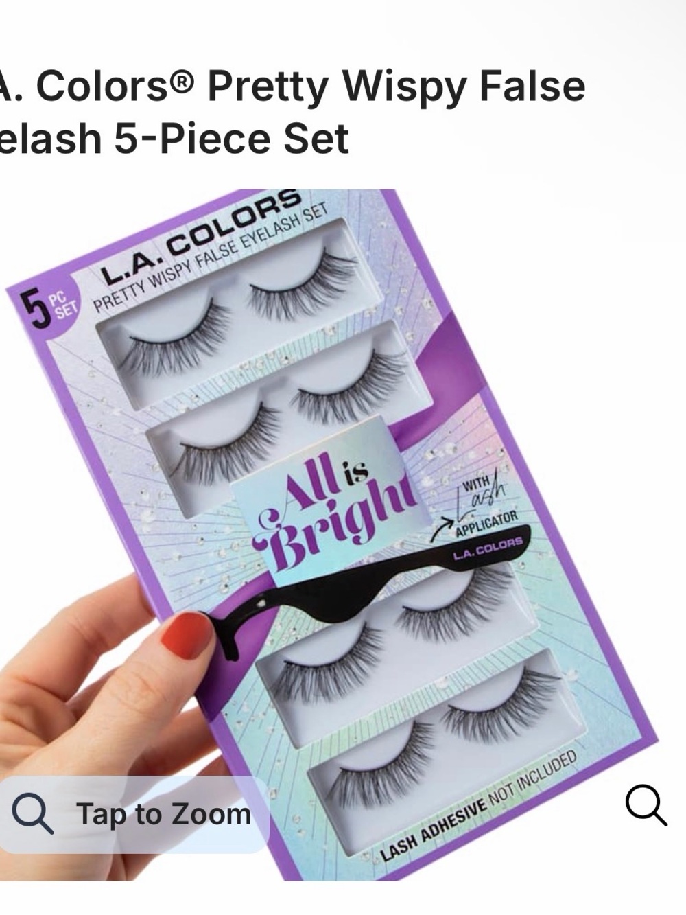NEW L.A. COLORS Pretty Wispy False Eyelashes Set. w. Applicator.